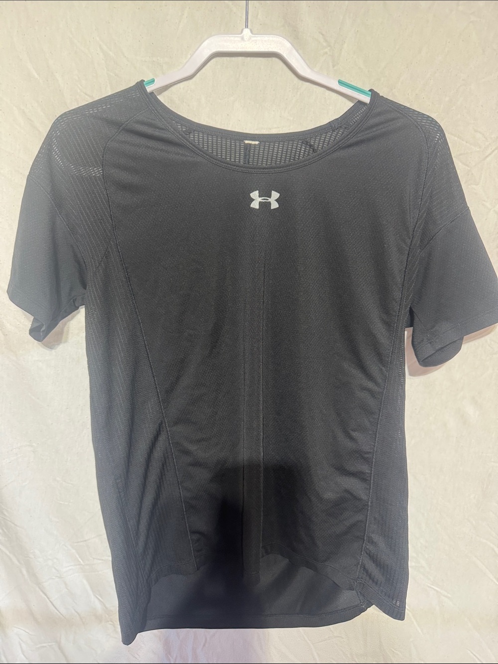 Under Armour Black Short Sleeve Performance Tee with White Logo